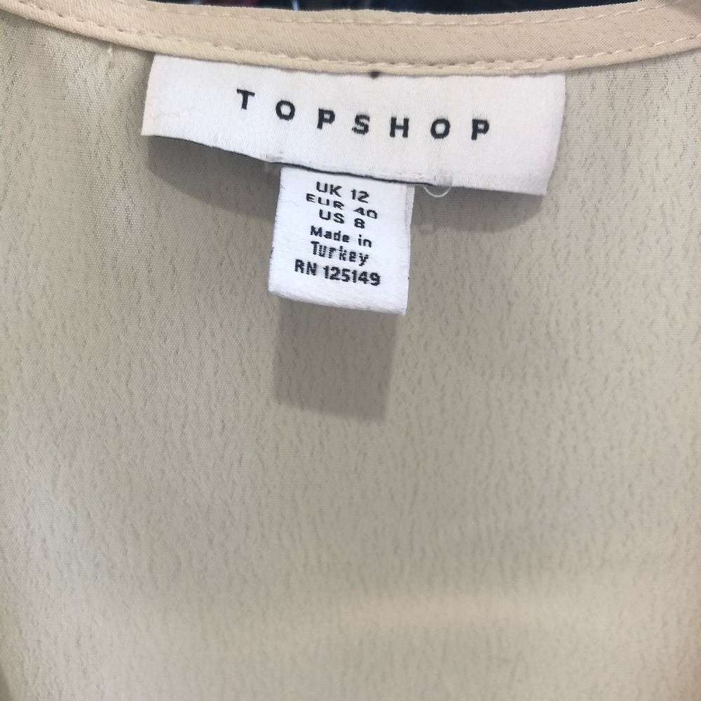 NWOT Topshop Belted Wrap Top, Size 8 - Picture 7 of 12